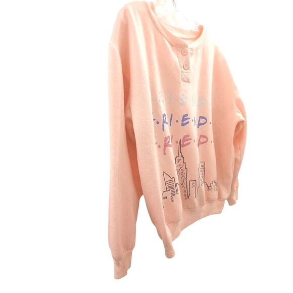 Friends F-R-I-E-N-D-S Sweatshirt GIRLS M (8-10) Pink Pullover BUILDINGS CITY - Picture 5 of 13